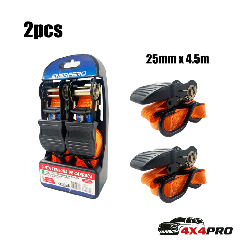Ratchet Tie Down 0.8T x 25MM x 5M Orange (2pcs/set)
